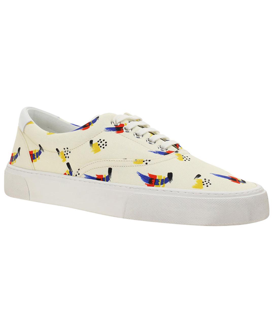 SAINT LAURENT Белые текстильные кеды, фото 3