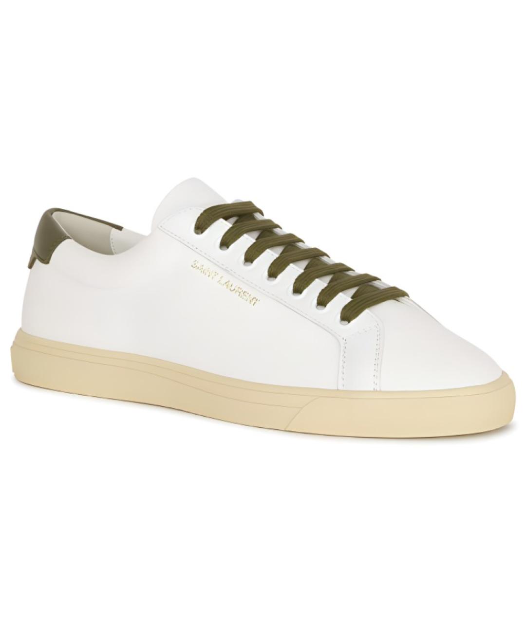 SAINT LAURENT Белые кожаные кеды, фото 4