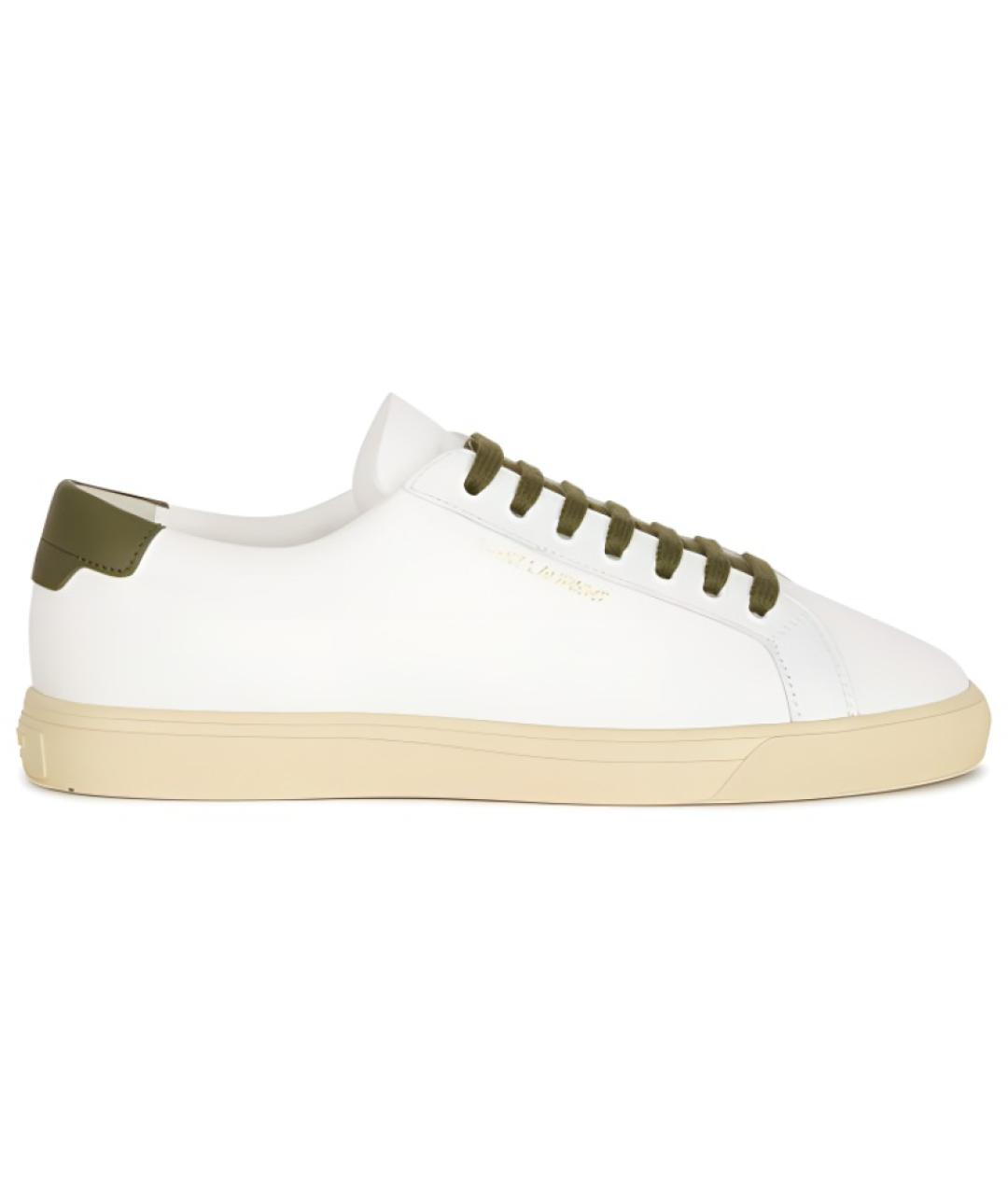 SAINT LAURENT Белые кожаные кеды, фото 1