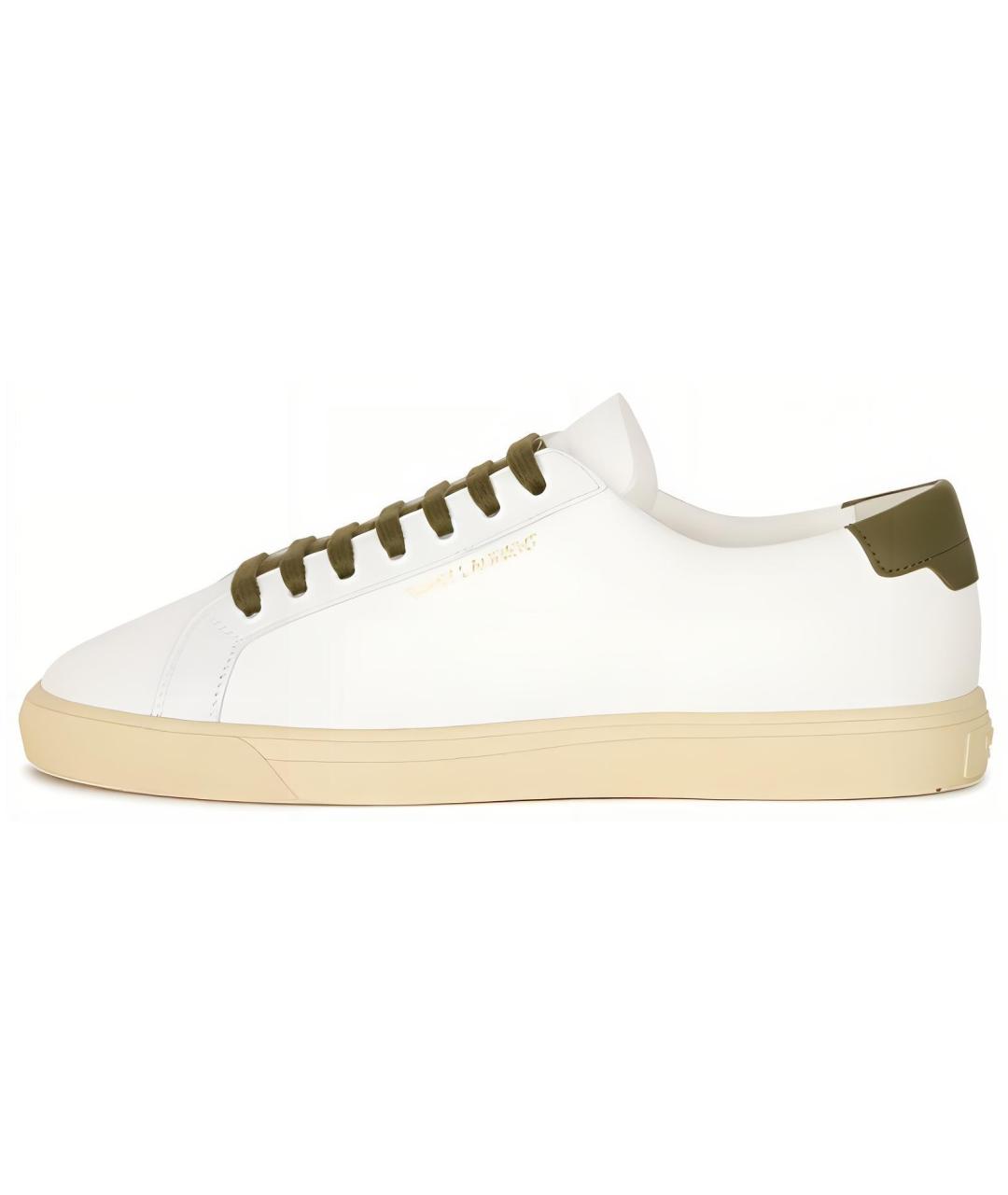 SAINT LAURENT Белые кожаные кеды, фото 2