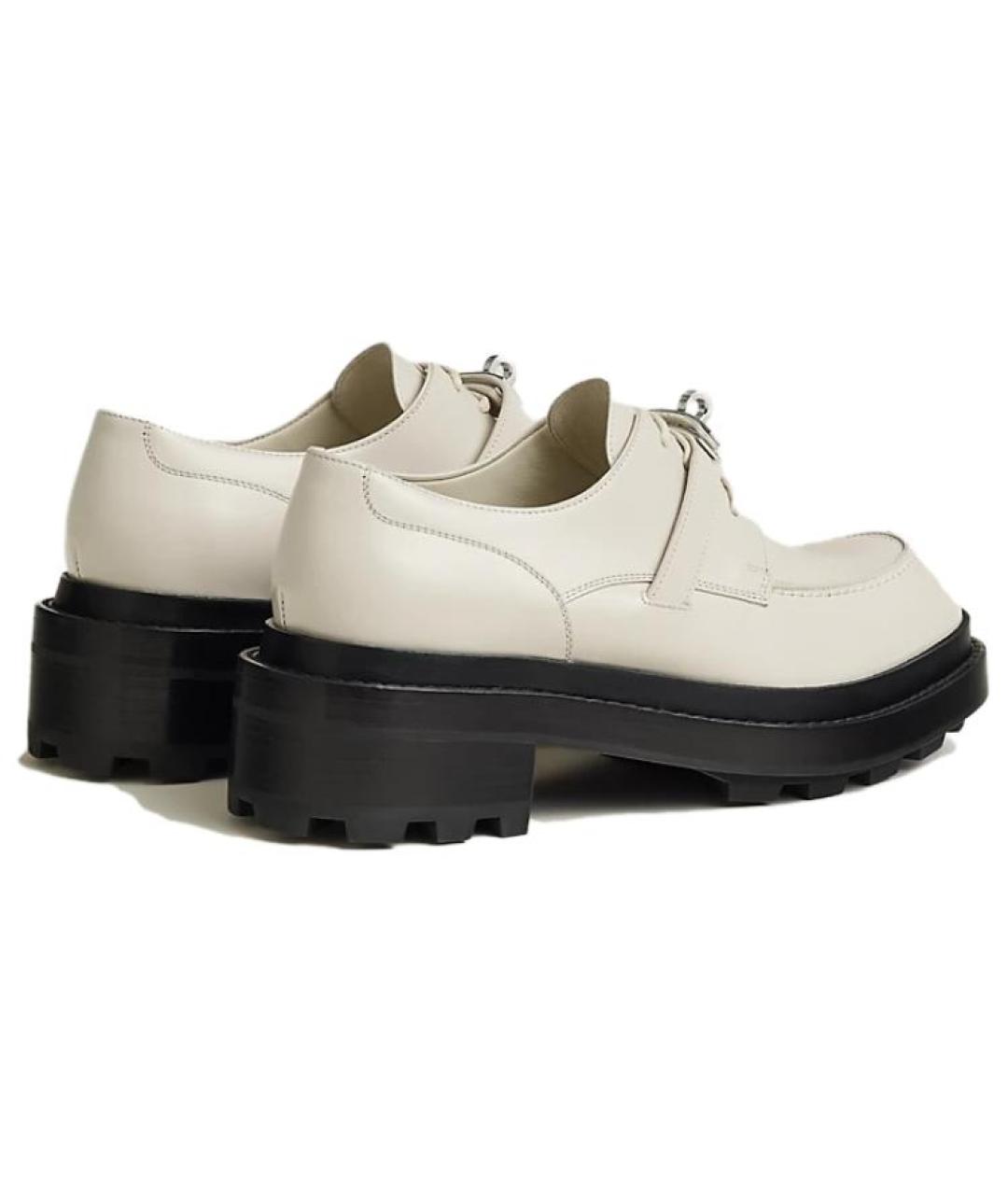 HERMES Бежевые кожаные кроссовки, фото 5