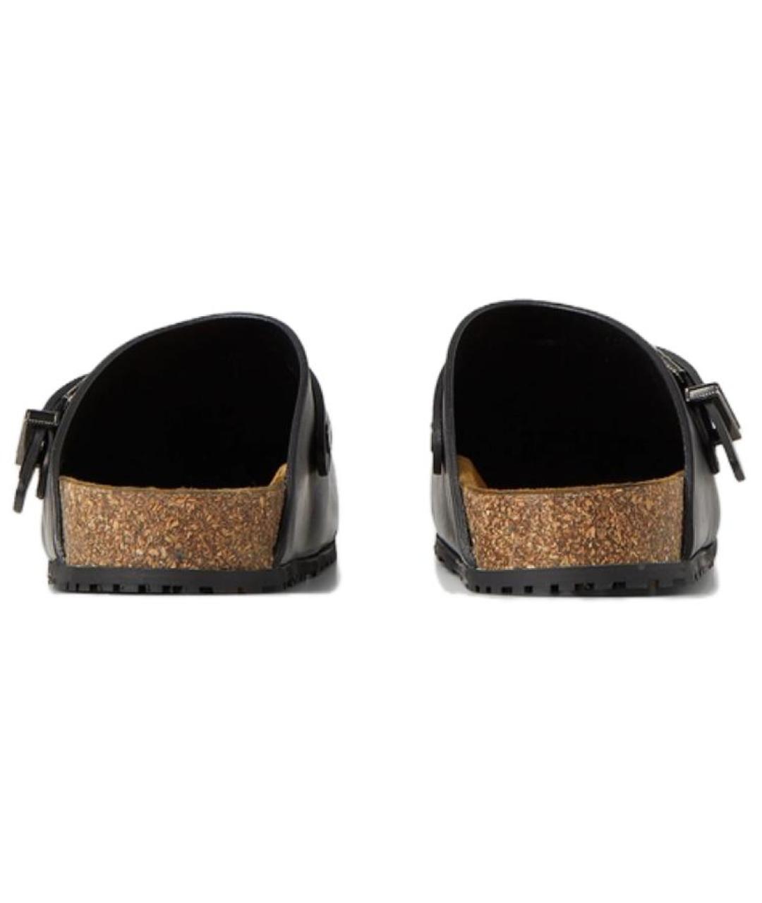 SAINT LAURENT Черные кожаные слипоны, фото 5