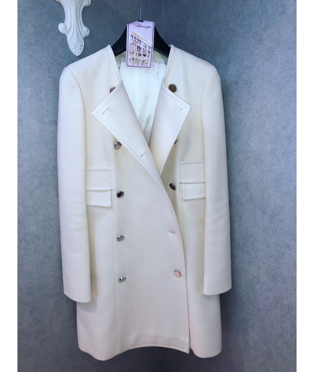PACO RABANNE Белое полиамидовое пальто, фото 9