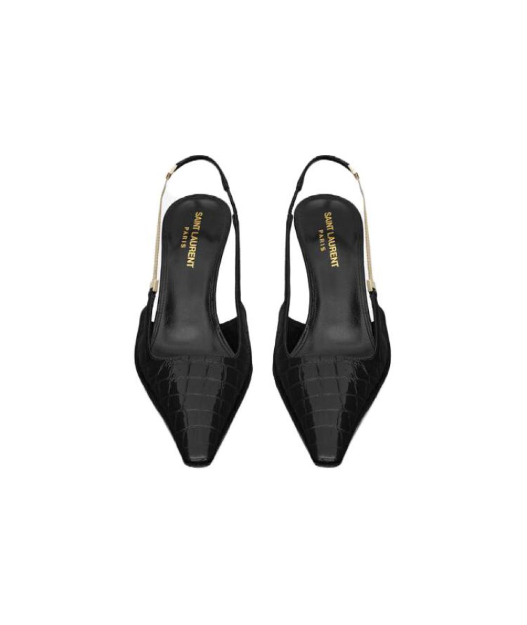 SAINT LAURENT Черные кожаные туфли, фото 4