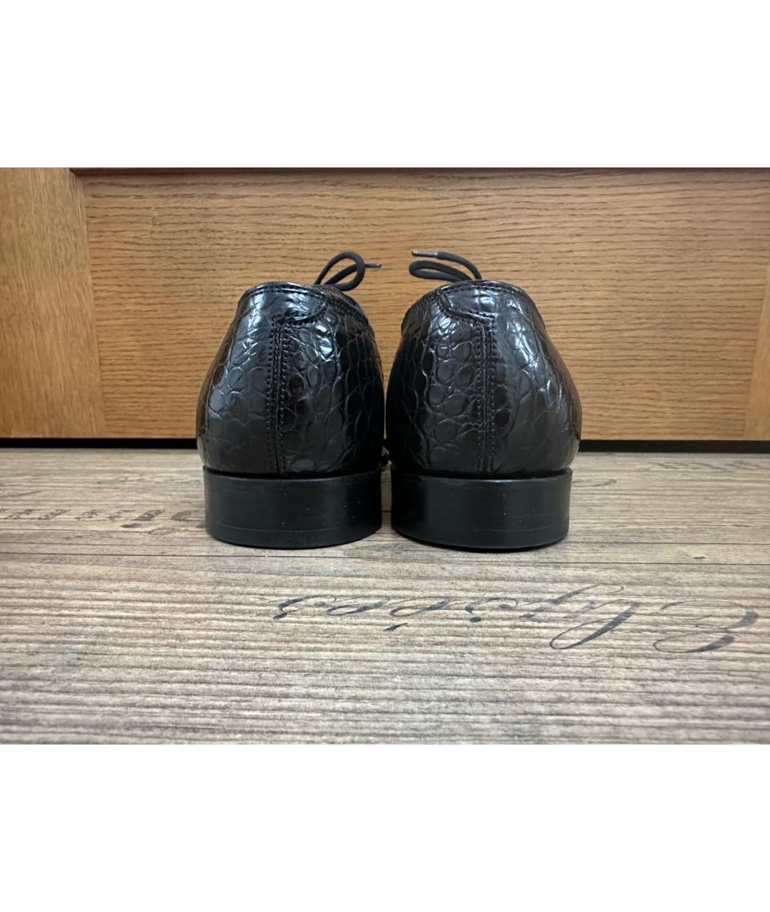 JOHN LOBB Черные туфли из экзотической кожи, фото 4