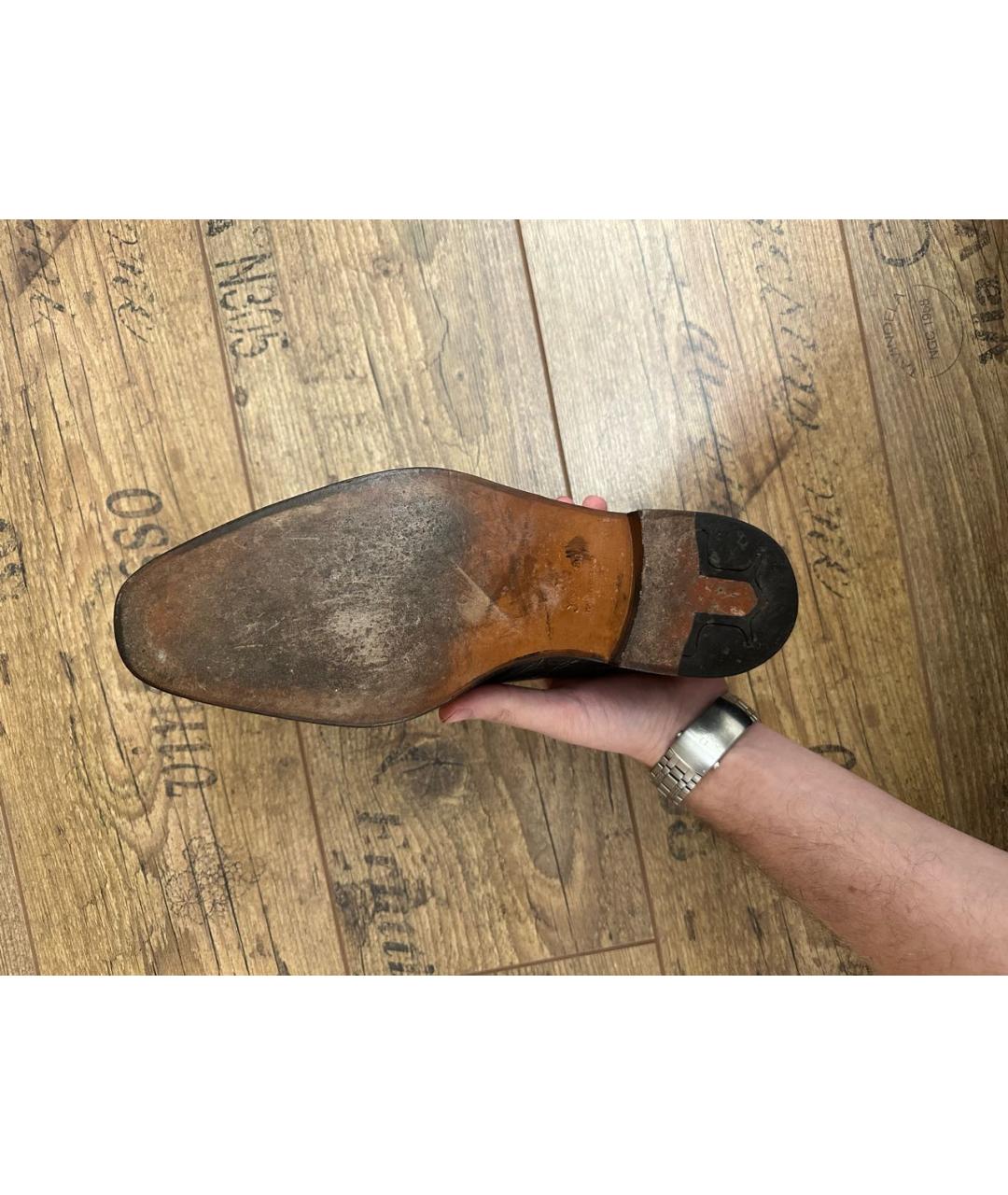 JOHN LOBB Черные туфли из экзотической кожи, фото 5