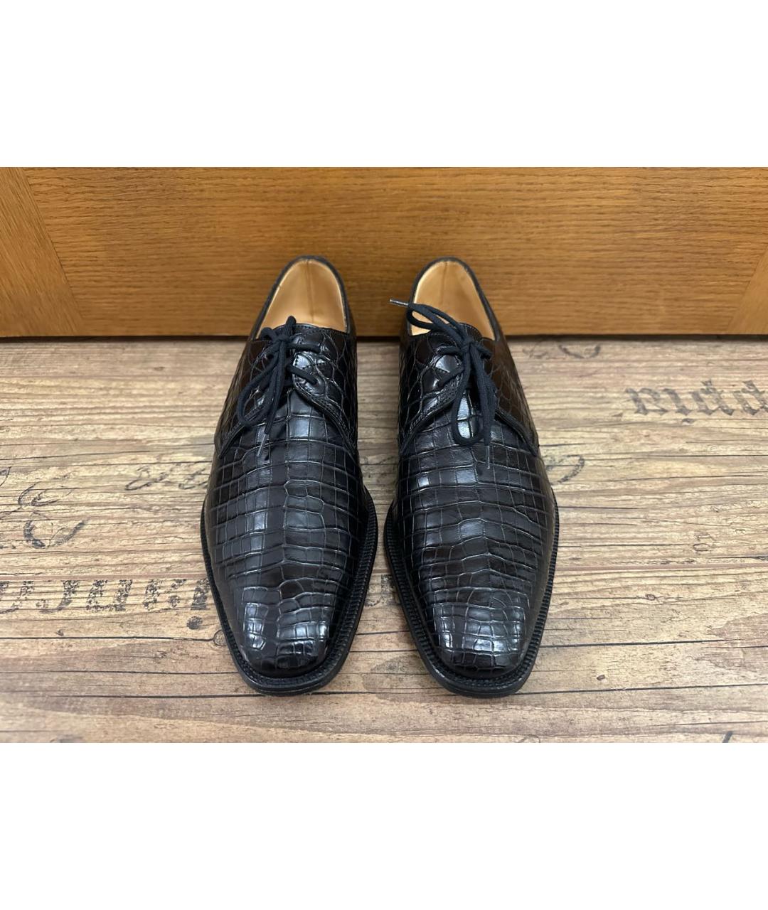 JOHN LOBB Черные туфли из экзотической кожи, фото 2