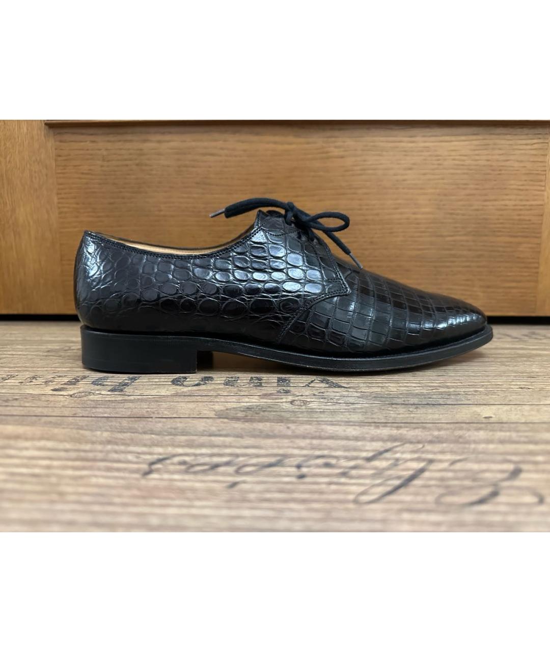 JOHN LOBB Черные туфли из экзотической кожи, фото 8