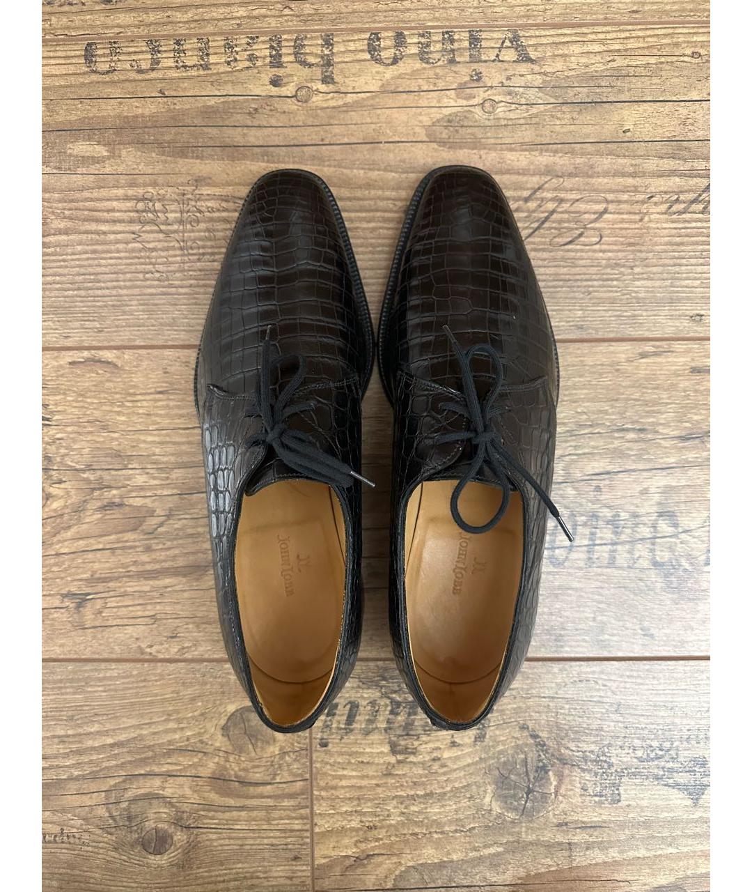 JOHN LOBB Черные туфли из экзотической кожи, фото 3