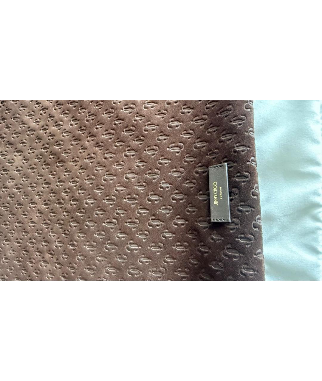 JIMMY CHOO Коричневая замшевая сумка с короткими ручками, фото 3