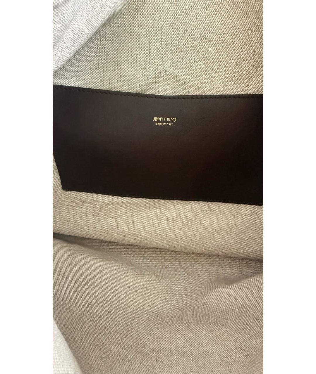 JIMMY CHOO Коричневая замшевая сумка с короткими ручками, фото 5