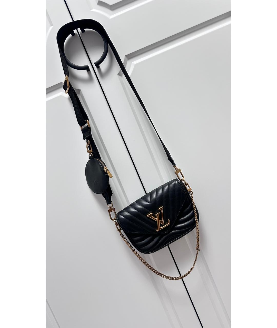 LOUIS VUITTON Черная кожаная сумка через плечо, фото 2