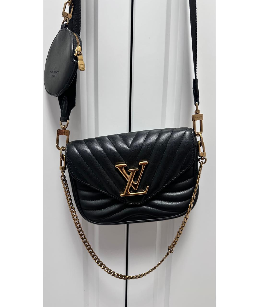 LOUIS VUITTON Черная кожаная сумка через плечо, фото 3