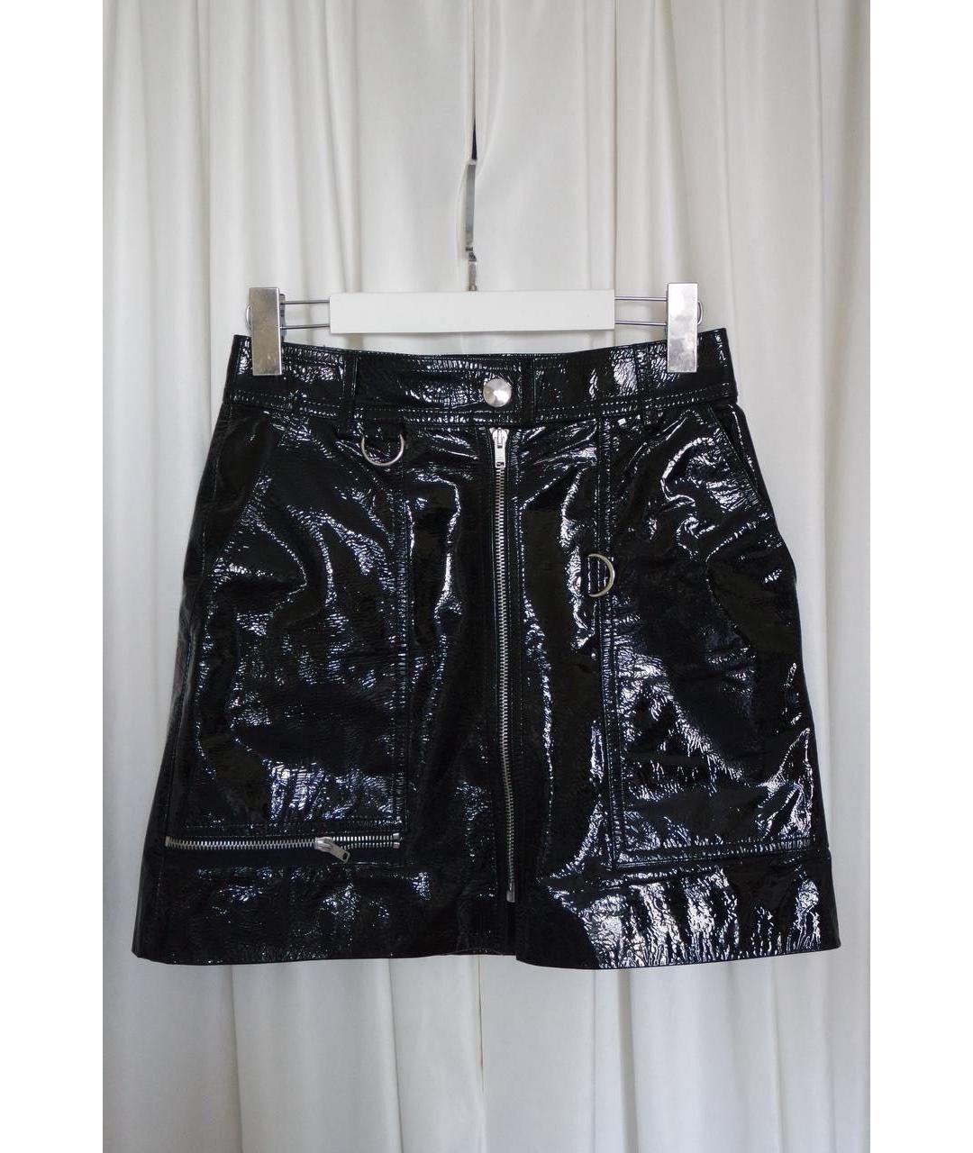 ISABEL MARANT Черная кожаная юбка мини, фото 2