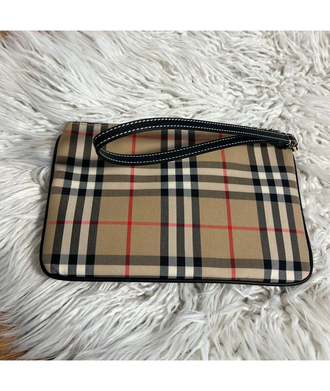 BURBERRY Бежевая тканевая косметичка, фото 7