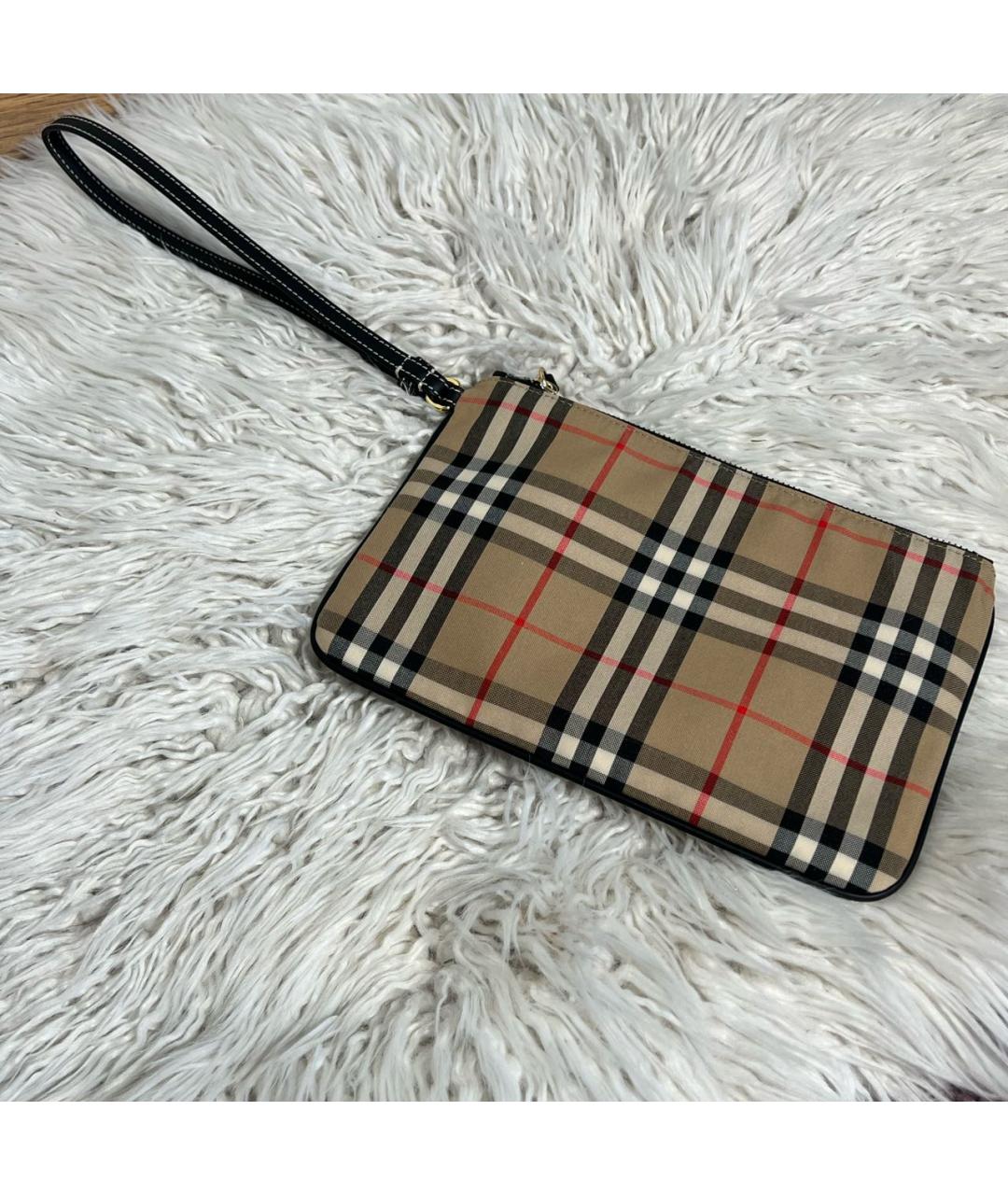 BURBERRY Бежевая тканевая косметичка, фото 6