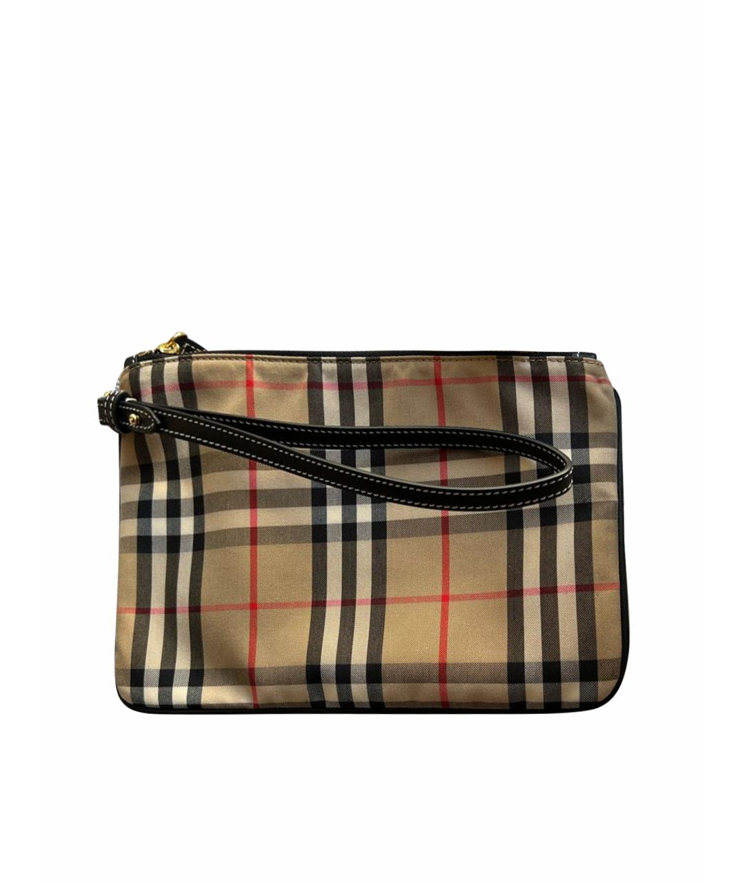 BURBERRY Бежевая тканевая косметичка, фото 1