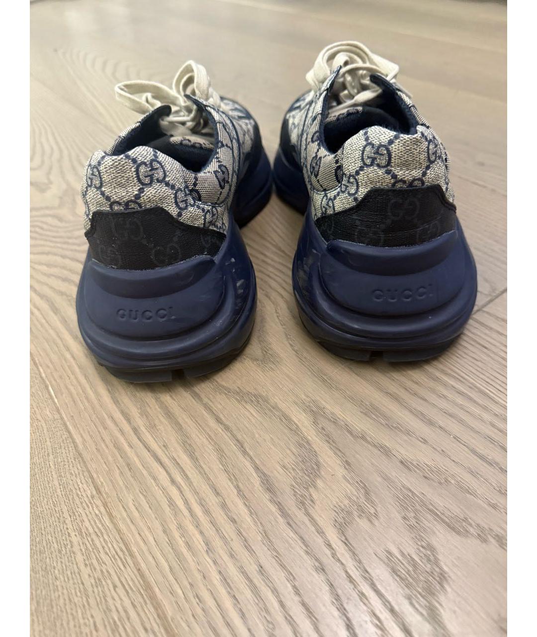 GUCCI Темно-синие резиновые кроссовки, фото 4
