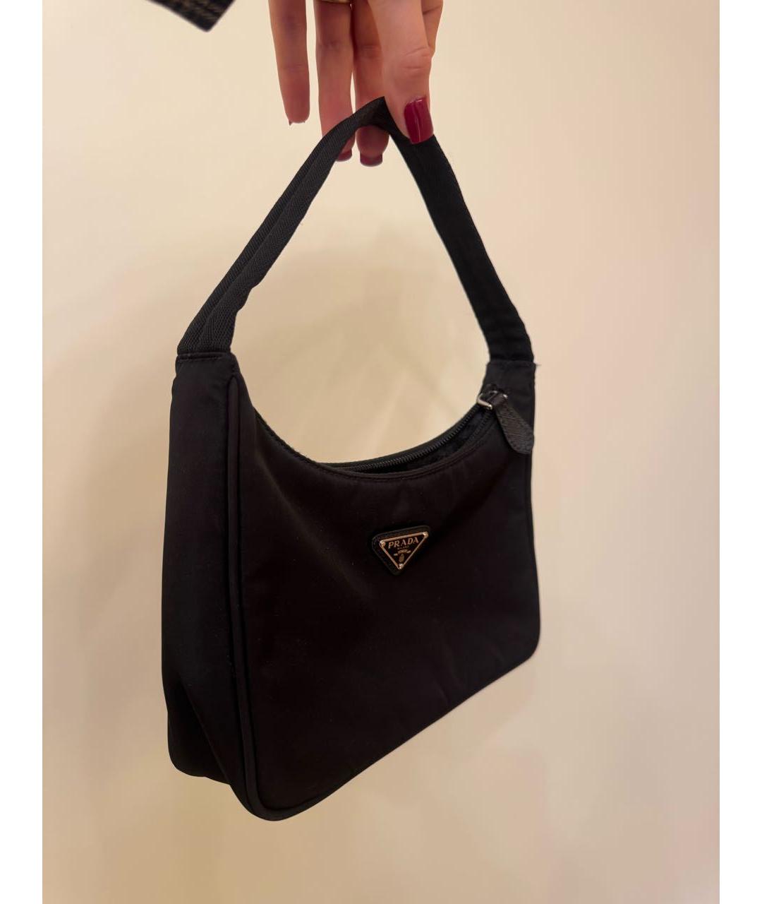 PRADA Черная синтетическая сумка с короткими ручками, фото 2