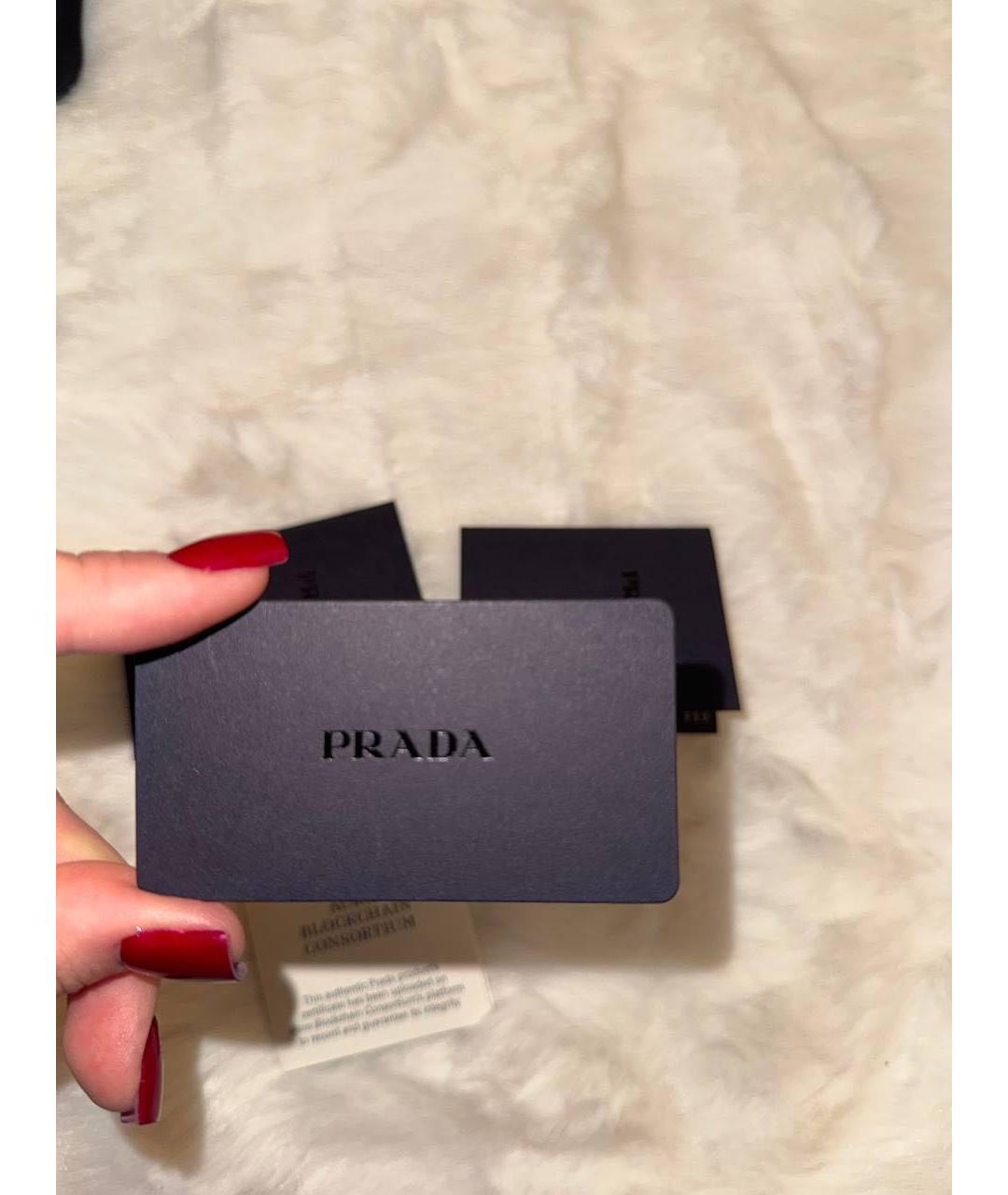 PRADA Черная синтетическая сумка с короткими ручками, фото 6