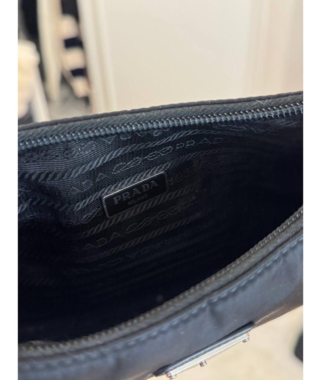 PRADA Черная синтетическая сумка с короткими ручками, фото 4