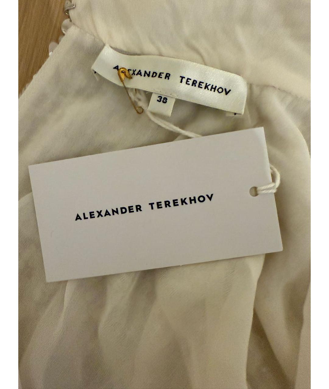 ALEXANDER TEREKHOV Серебряное шелковое вечернее платье, фото 3