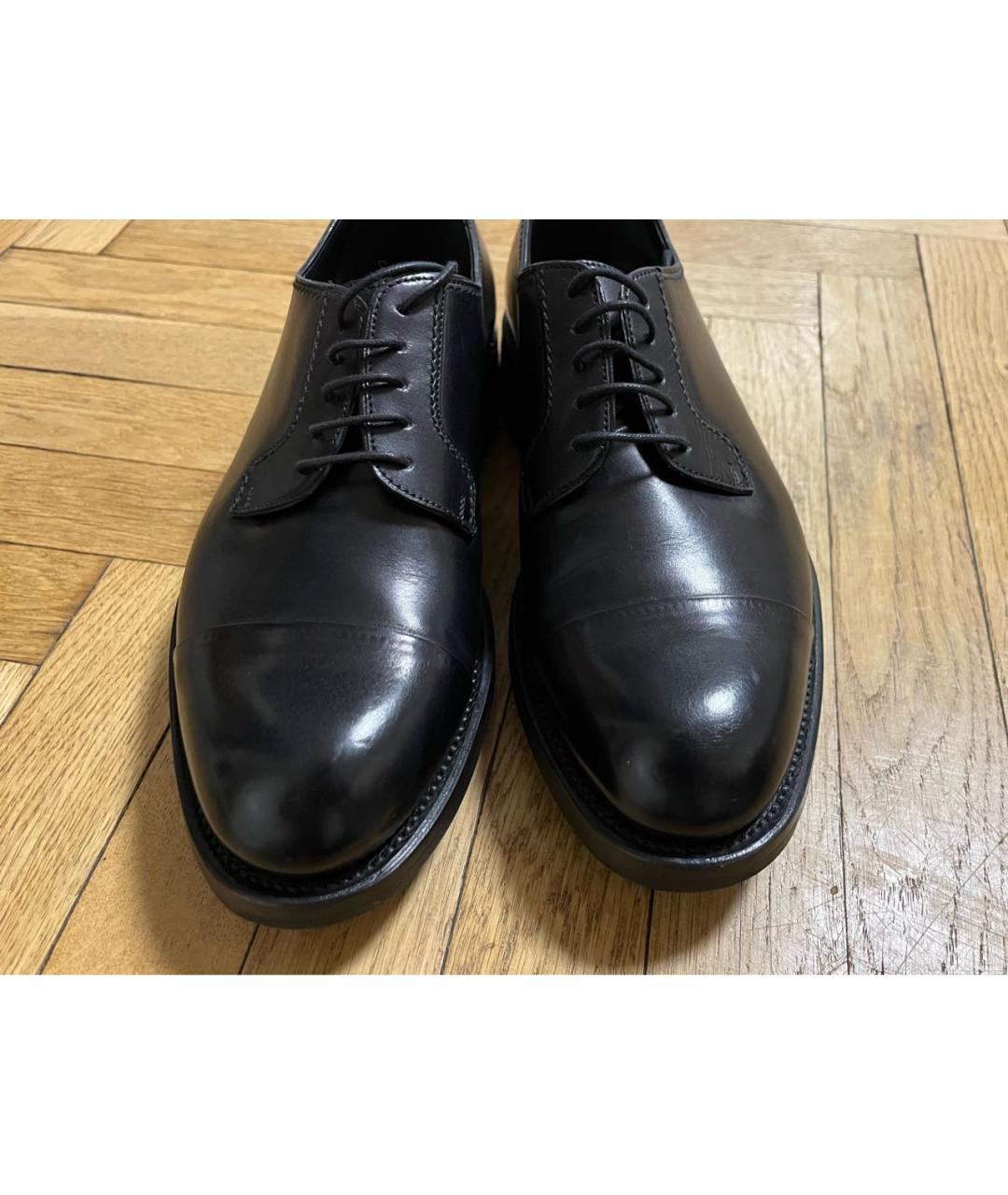 BRIONI Черные кожаные низкие ботинки, фото 3
