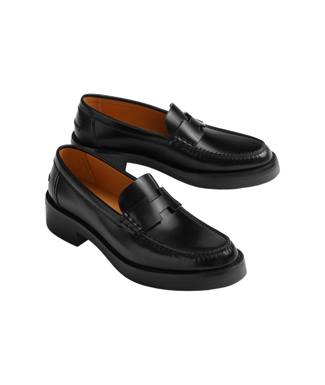 HERMES Черные лоферы, фото 4