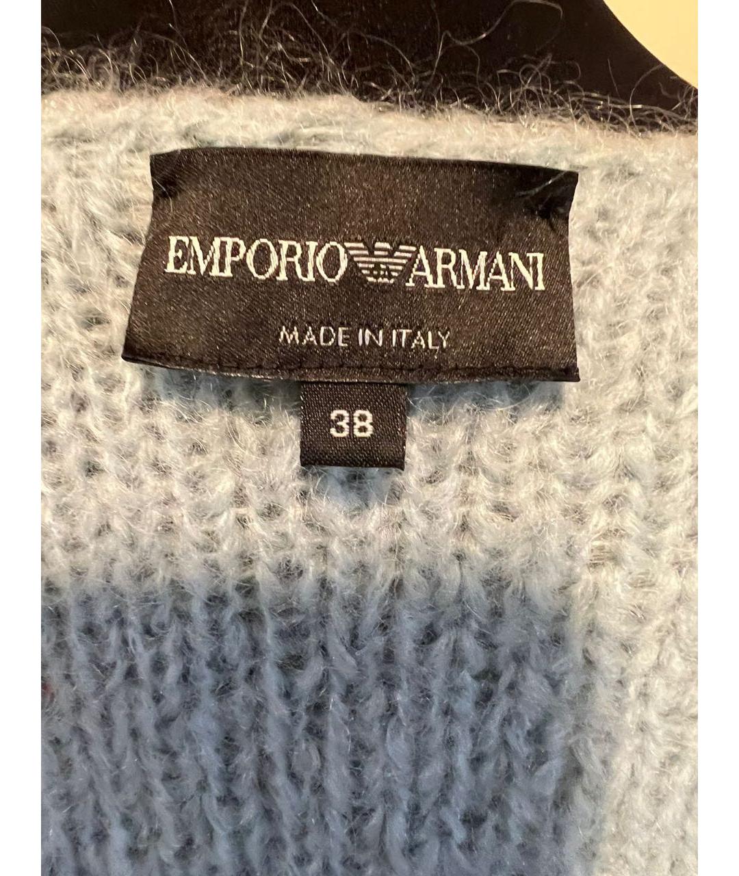 EMPORIO ARMANI Голубой шерстяной джемпер / свитер, фото 5