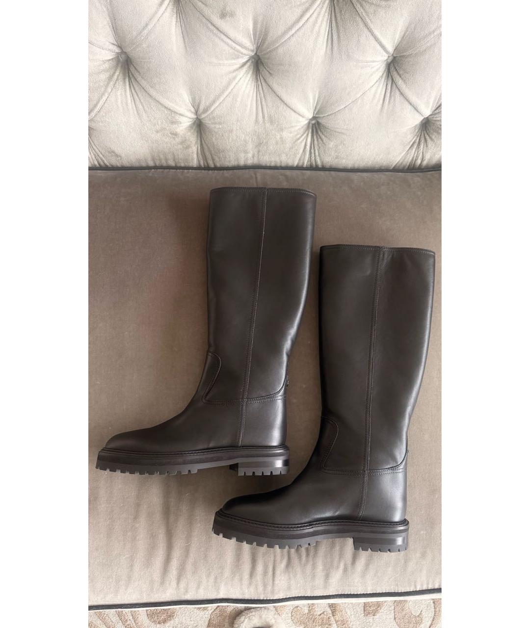JIMMY CHOO Черные кожаные сапоги, фото 7