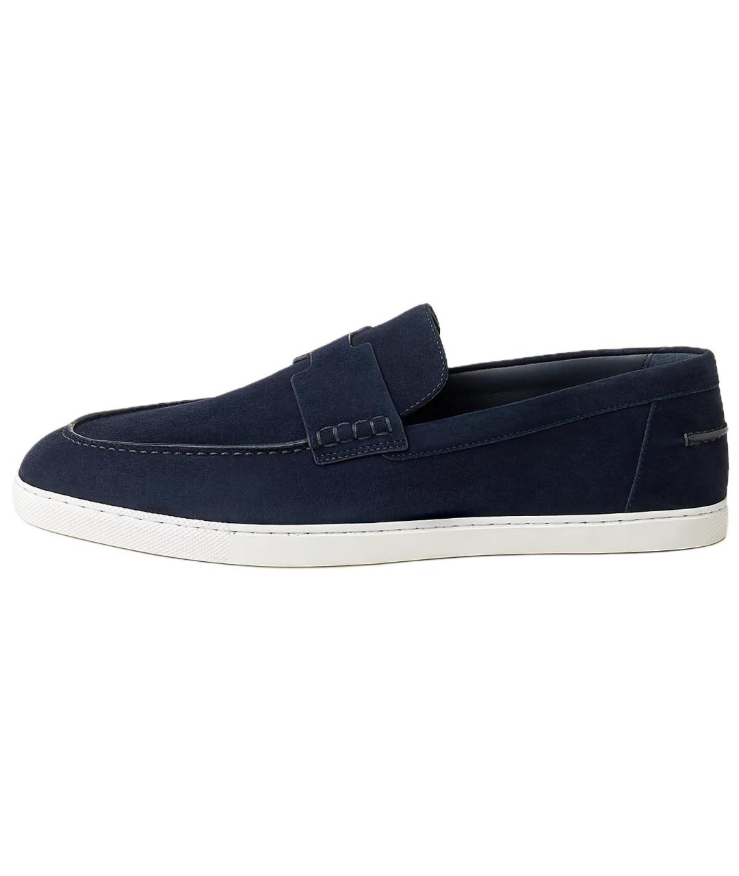 HERMES Темно-синие замшевые лоферы, фото 2