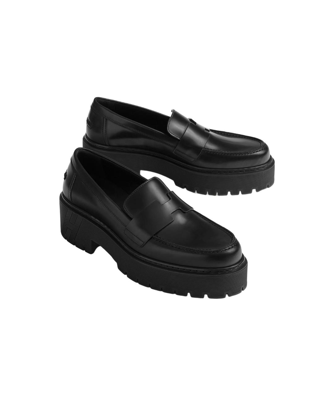 HERMES Черные лоферы, фото 4