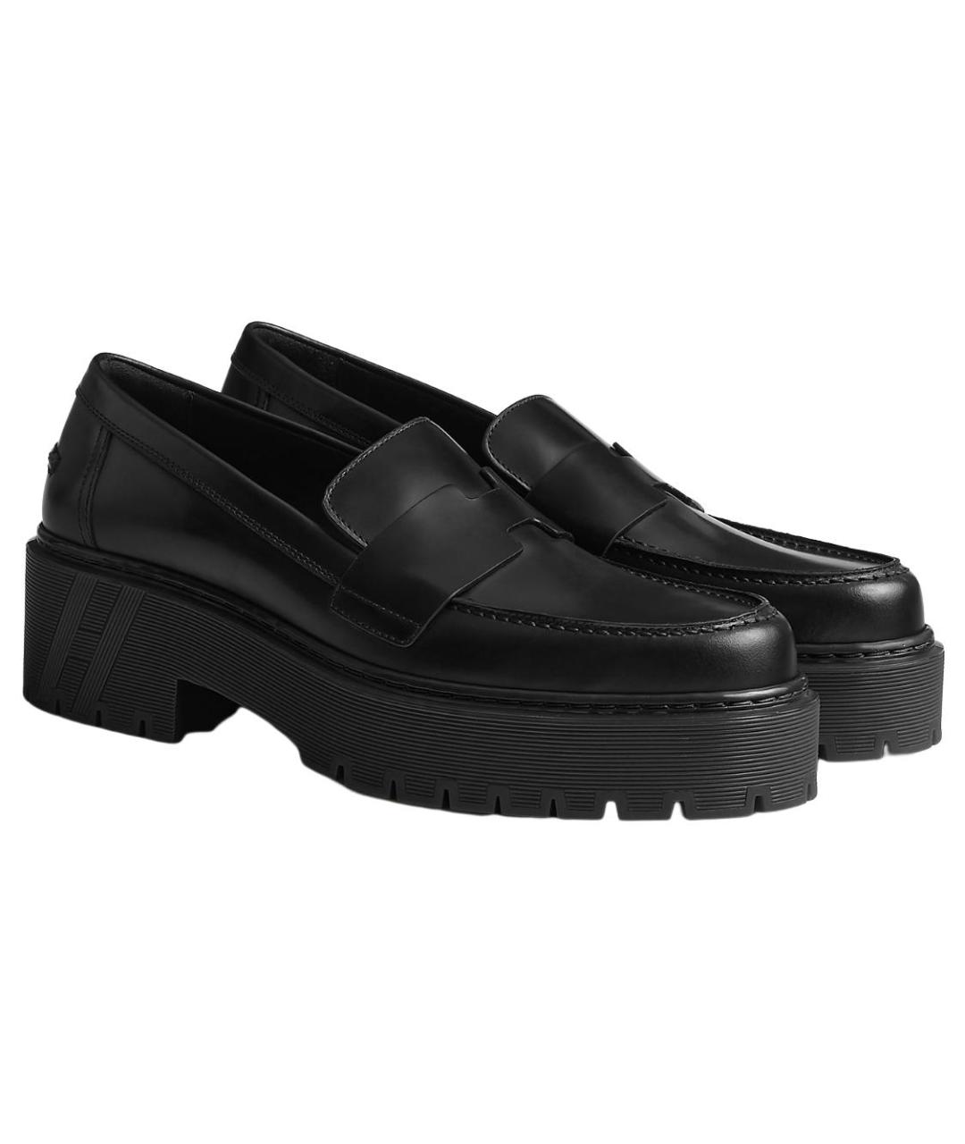 HERMES Черные лоферы, фото 3