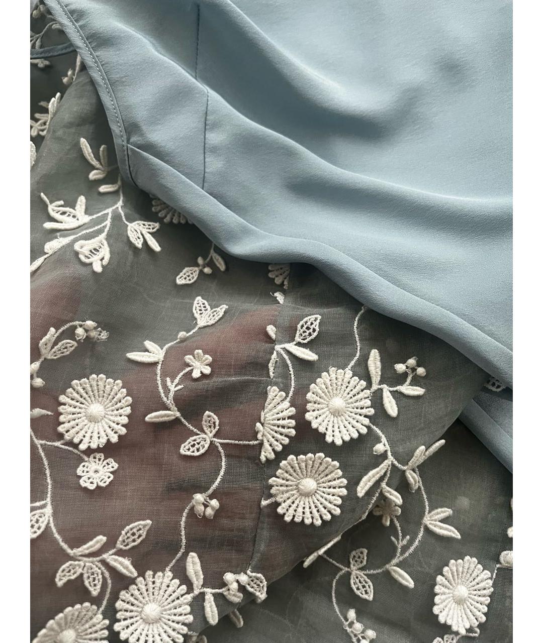 MIU MIU Голубое шелковое коктейльное платье, фото 3