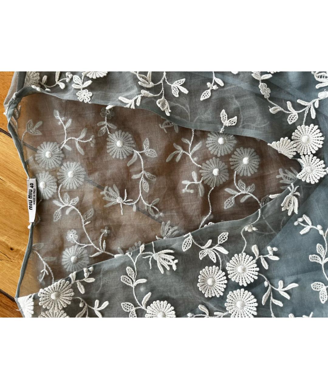 MIU MIU Голубое шелковое коктейльное платье, фото 5