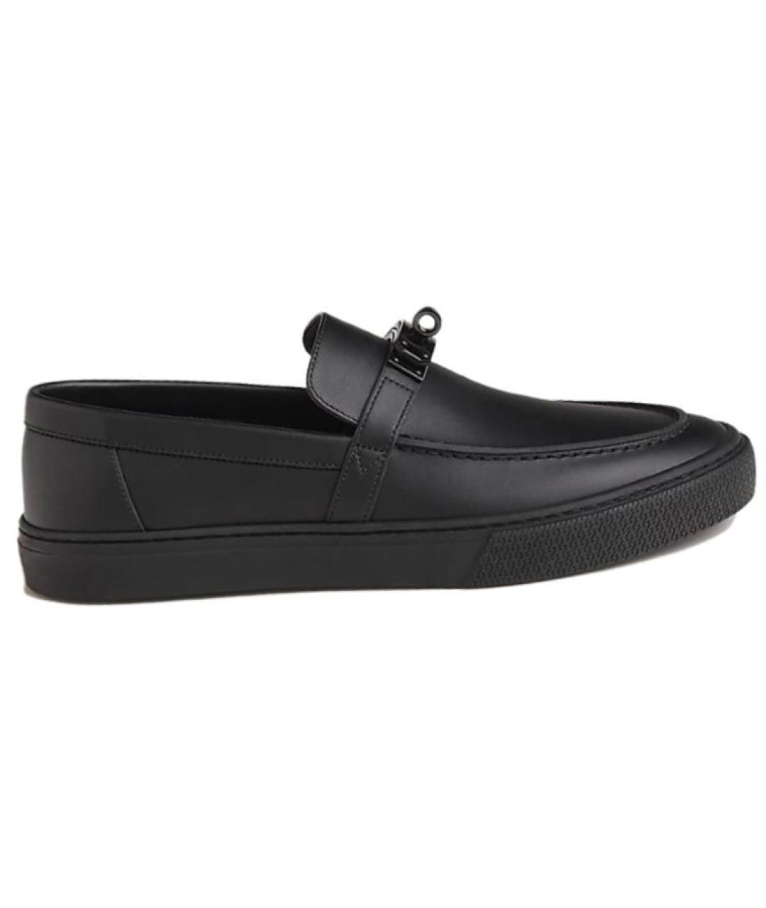 HERMES Черные кожаные лоферы, фото 2