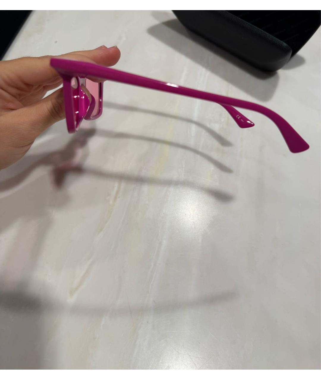 BALENCIAGA Розовые пластиковые солнцезащитные очки, фото 6