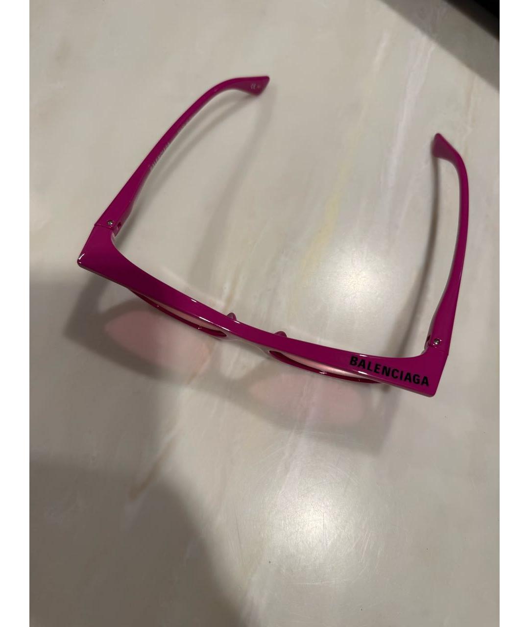 BALENCIAGA Розовые пластиковые солнцезащитные очки, фото 5
