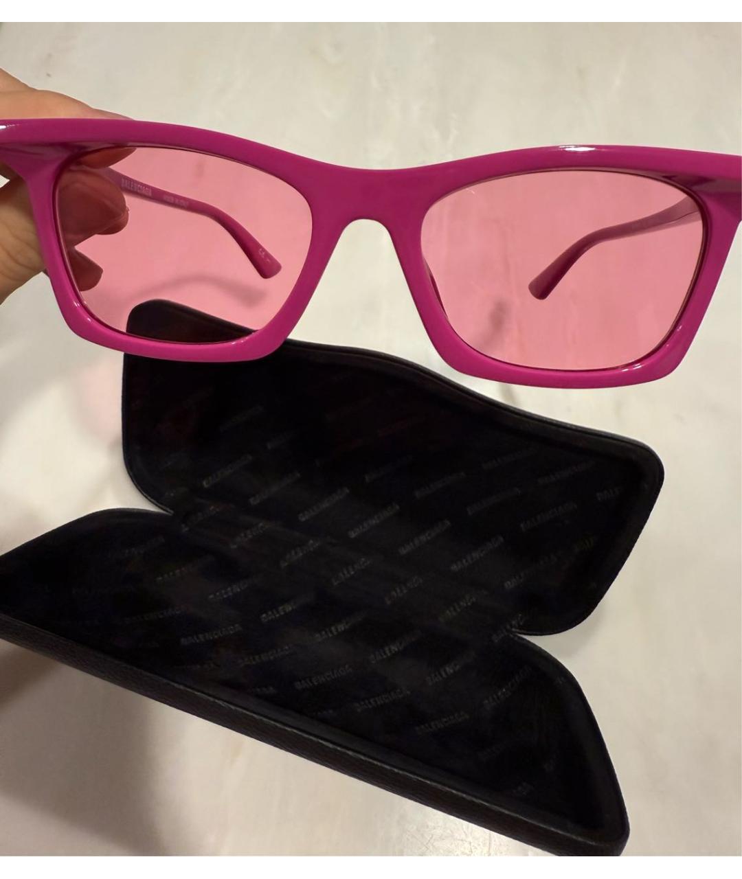 BALENCIAGA Розовые пластиковые солнцезащитные очки, фото 2