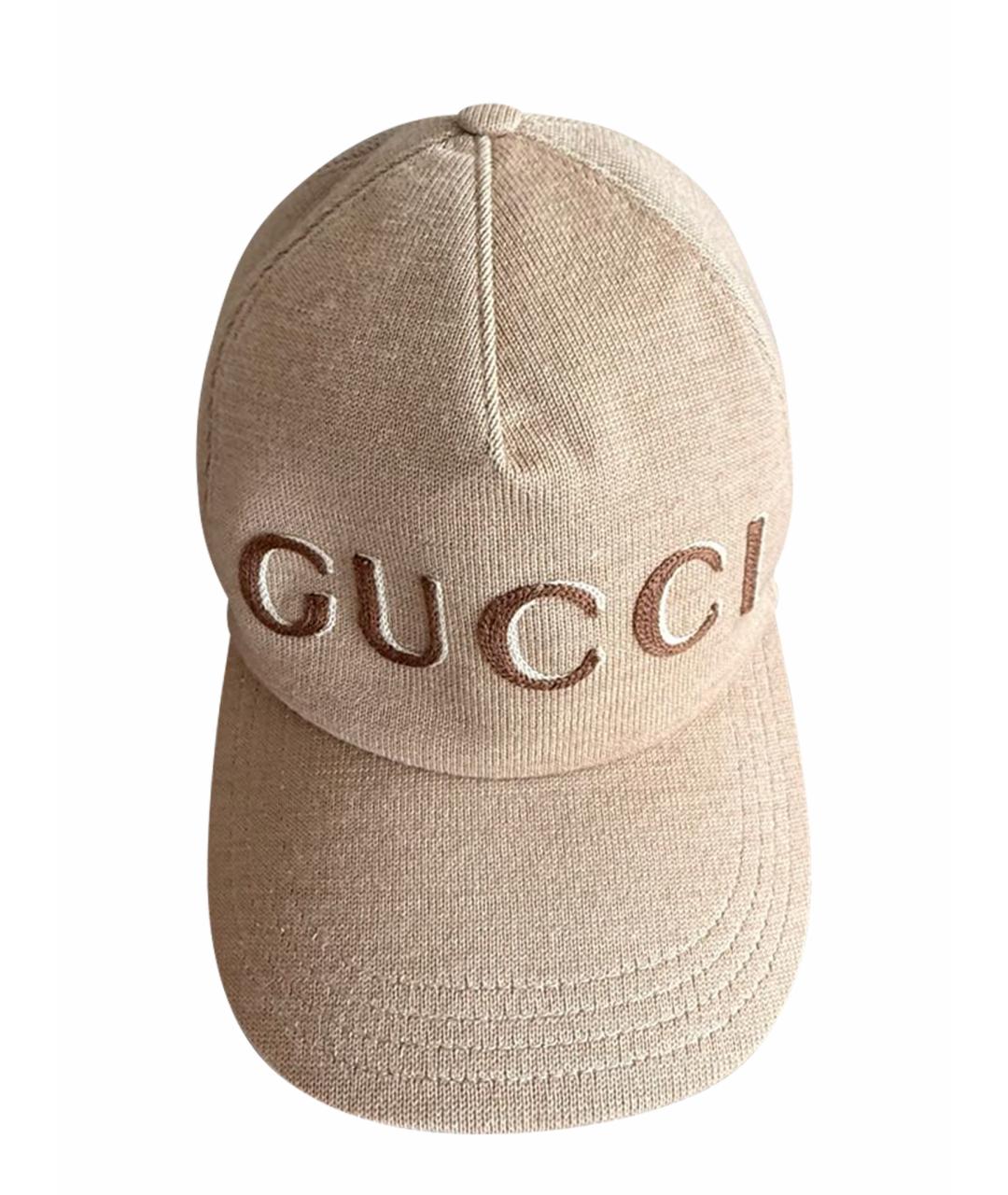 GUCCI Бежевая шерстяная кепка, фото 1