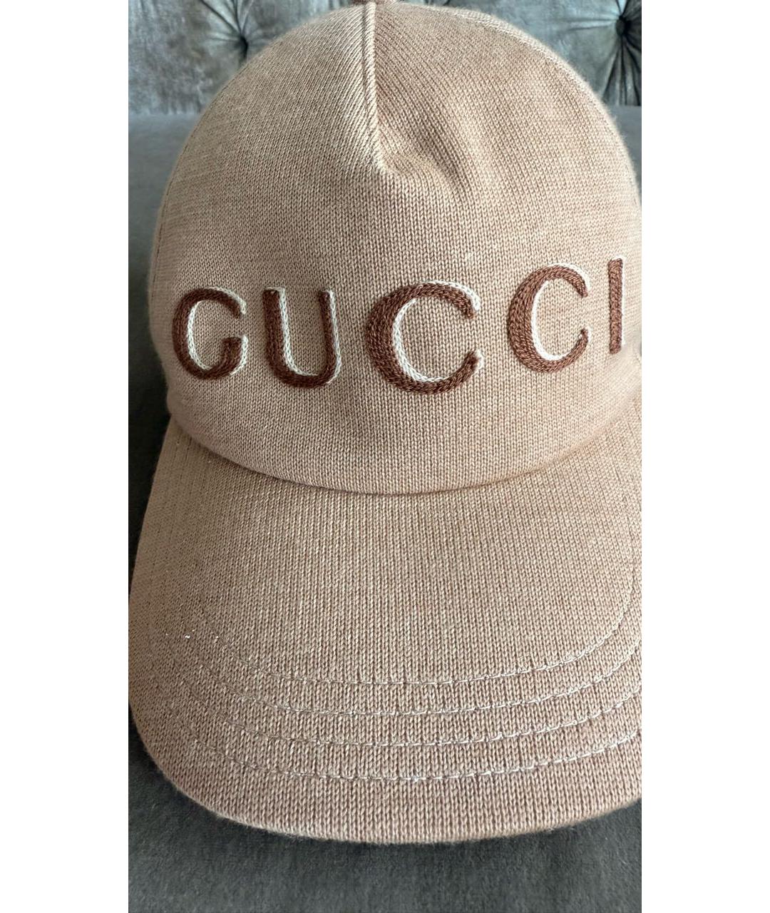 GUCCI Бежевая шерстяная кепка, фото 5