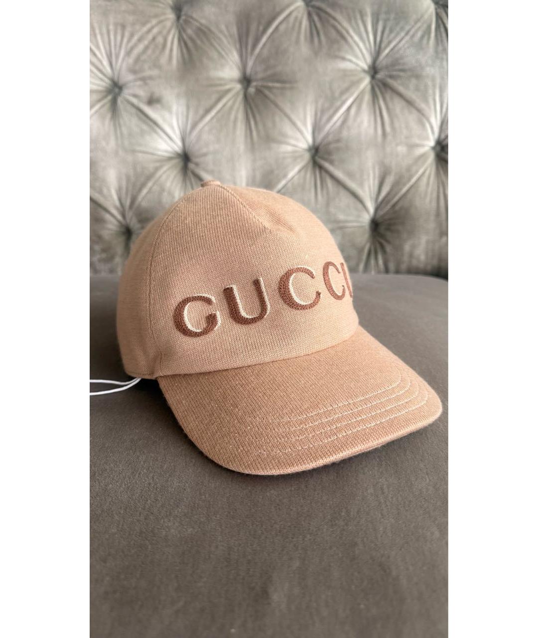 GUCCI Бежевая шерстяная кепка, фото 2