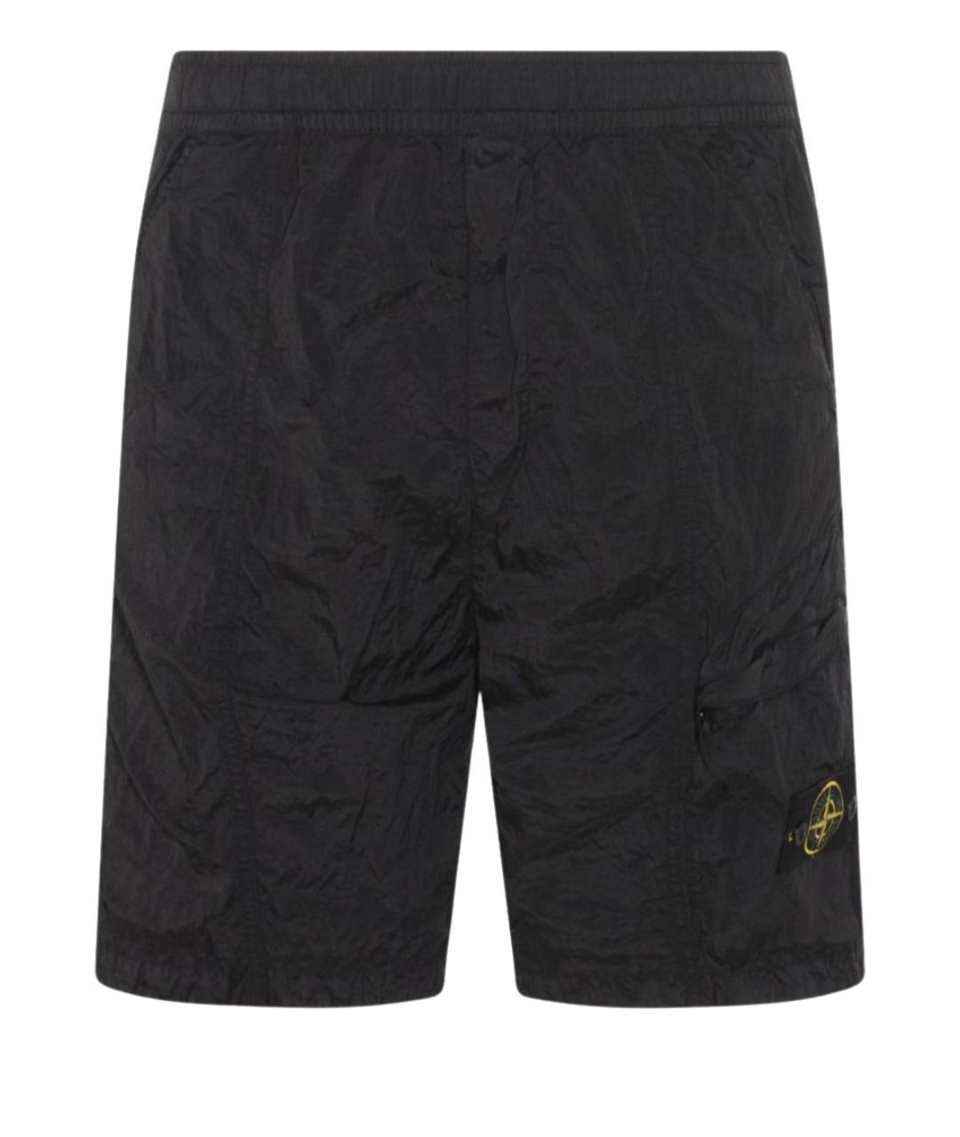 STONE ISLAND Черные полиэстеровые шорты, фото 1