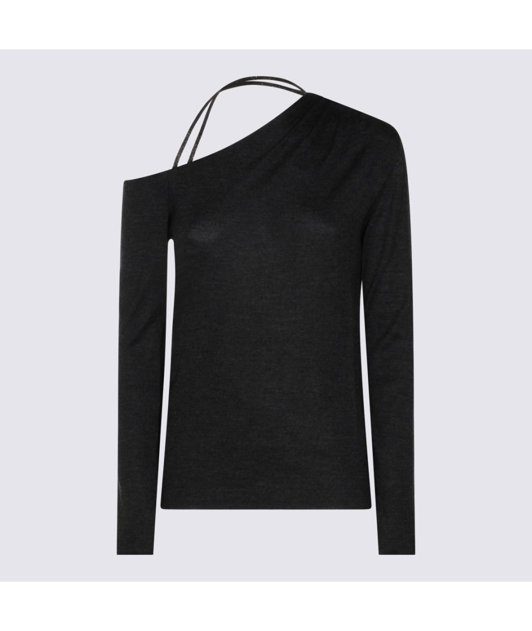 BRUNELLO CUCINELLI Антрацитовый кашемировый джемпер / свитер, фото 4