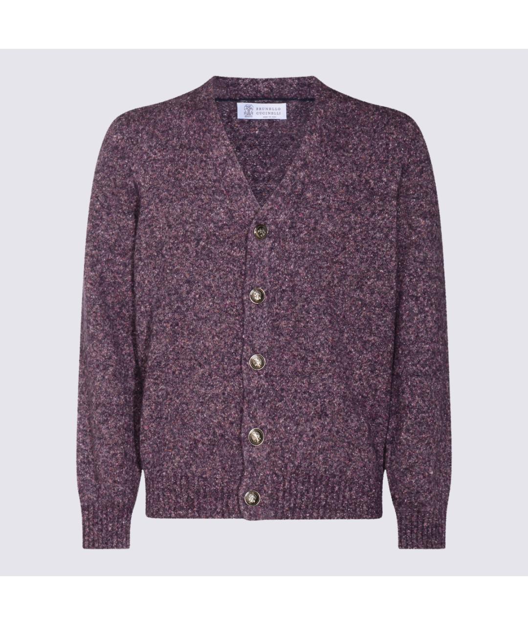 BRUNELLO CUCINELLI Фиолетовый шерстяной кардиган, фото 4