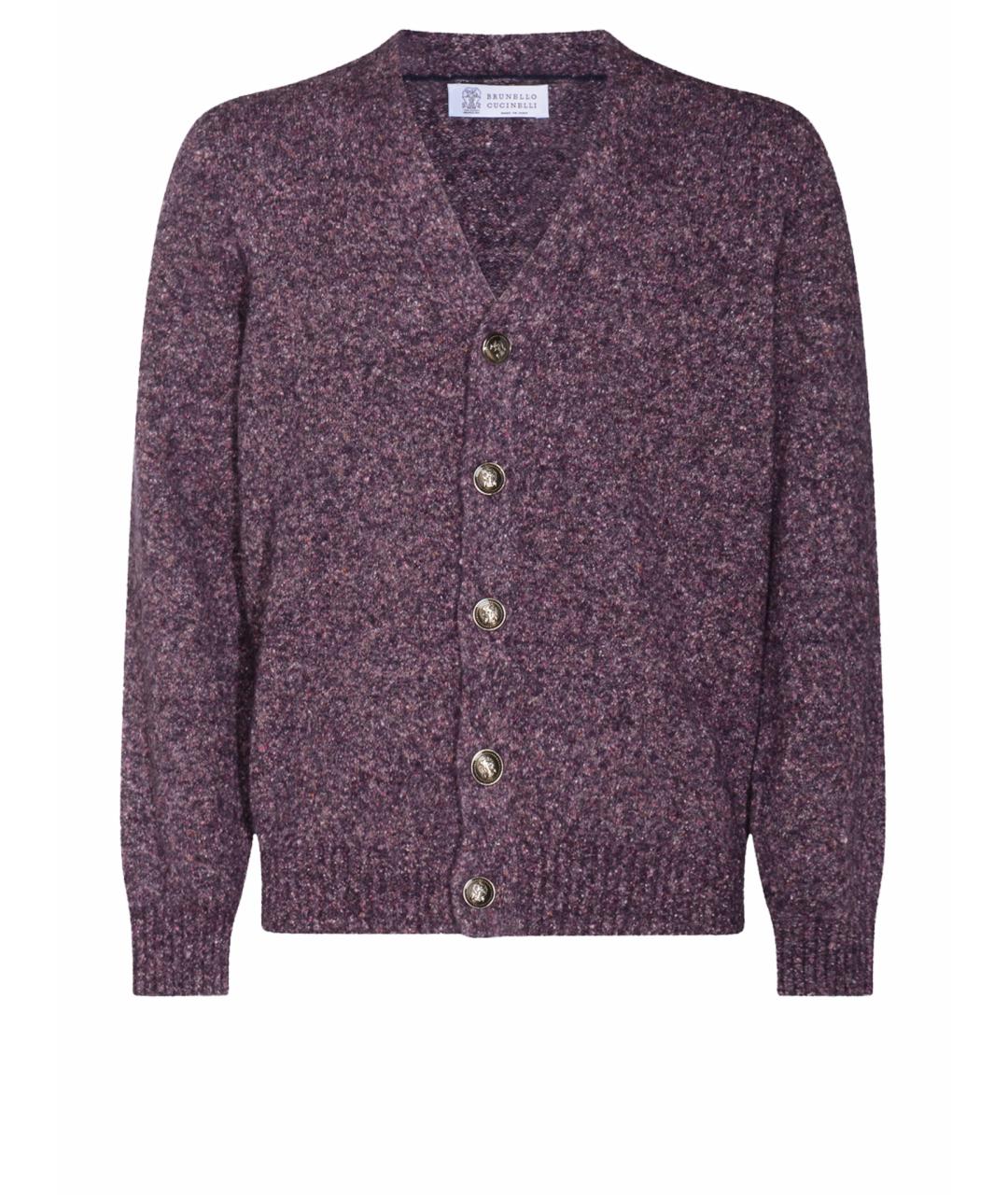 BRUNELLO CUCINELLI Фиолетовый шерстяной кардиган, фото 1