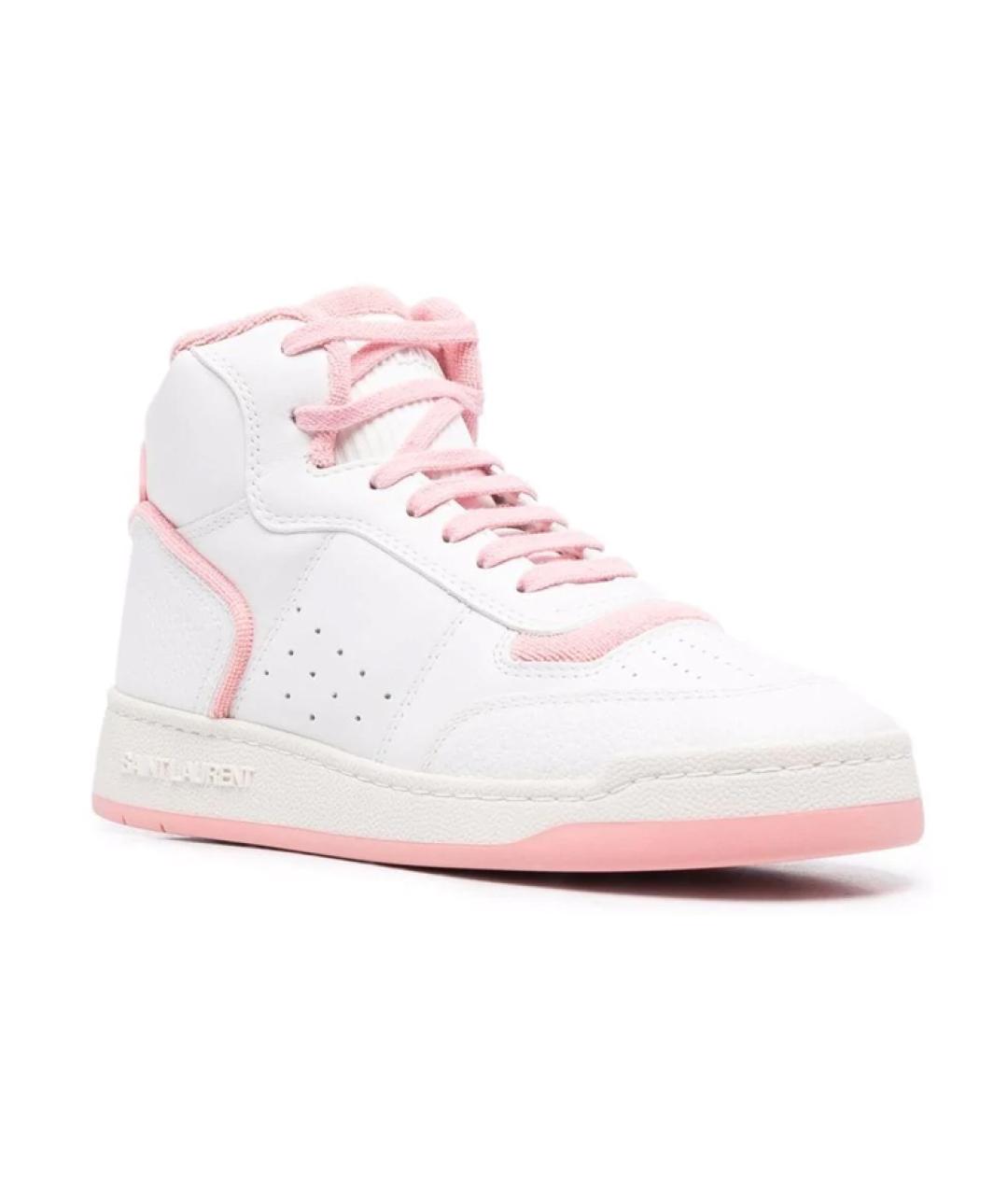 SAINT LAURENT Розовые кожаные кроссовки, фото 3