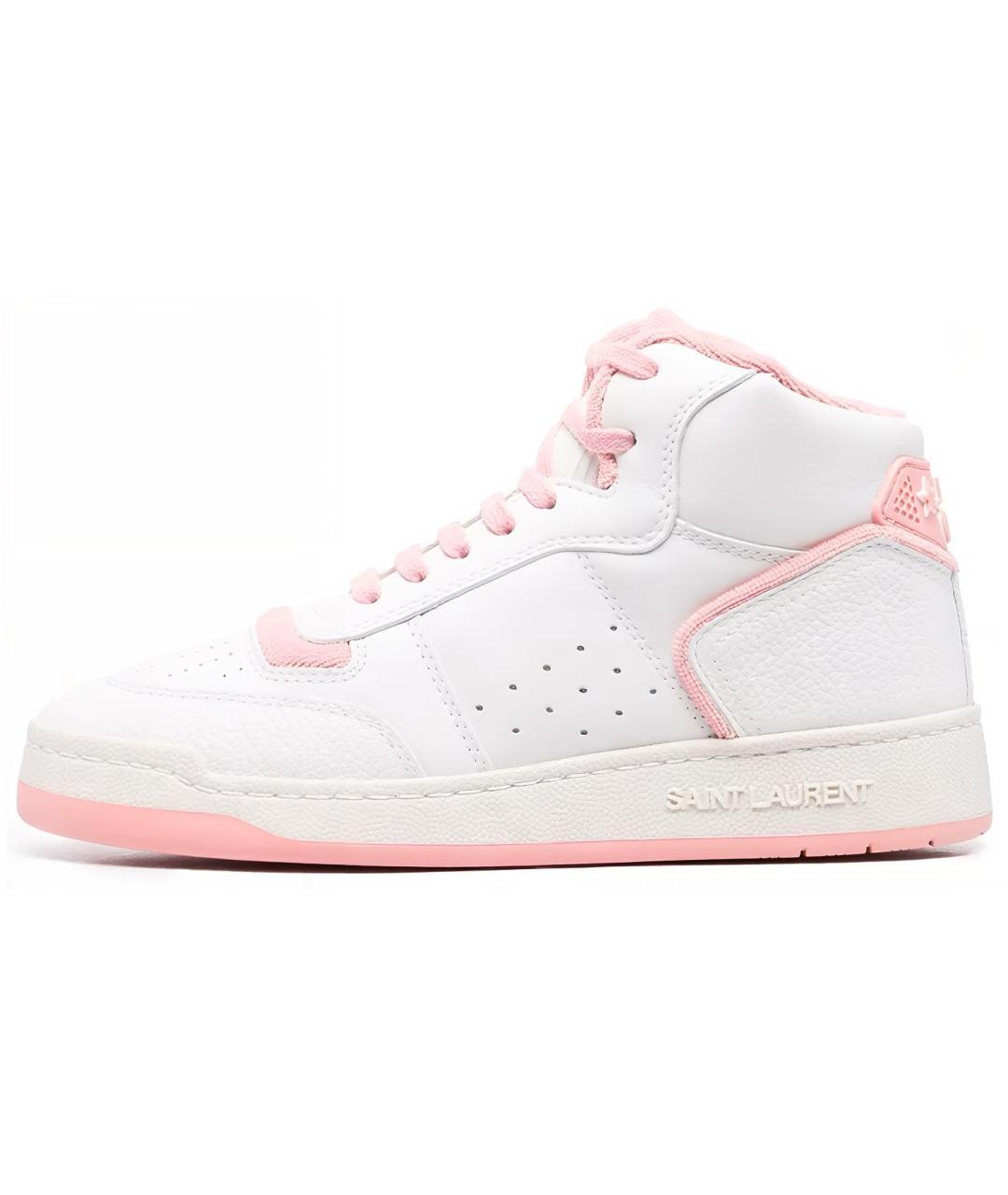 SAINT LAURENT Розовые кожаные кроссовки, фото 2