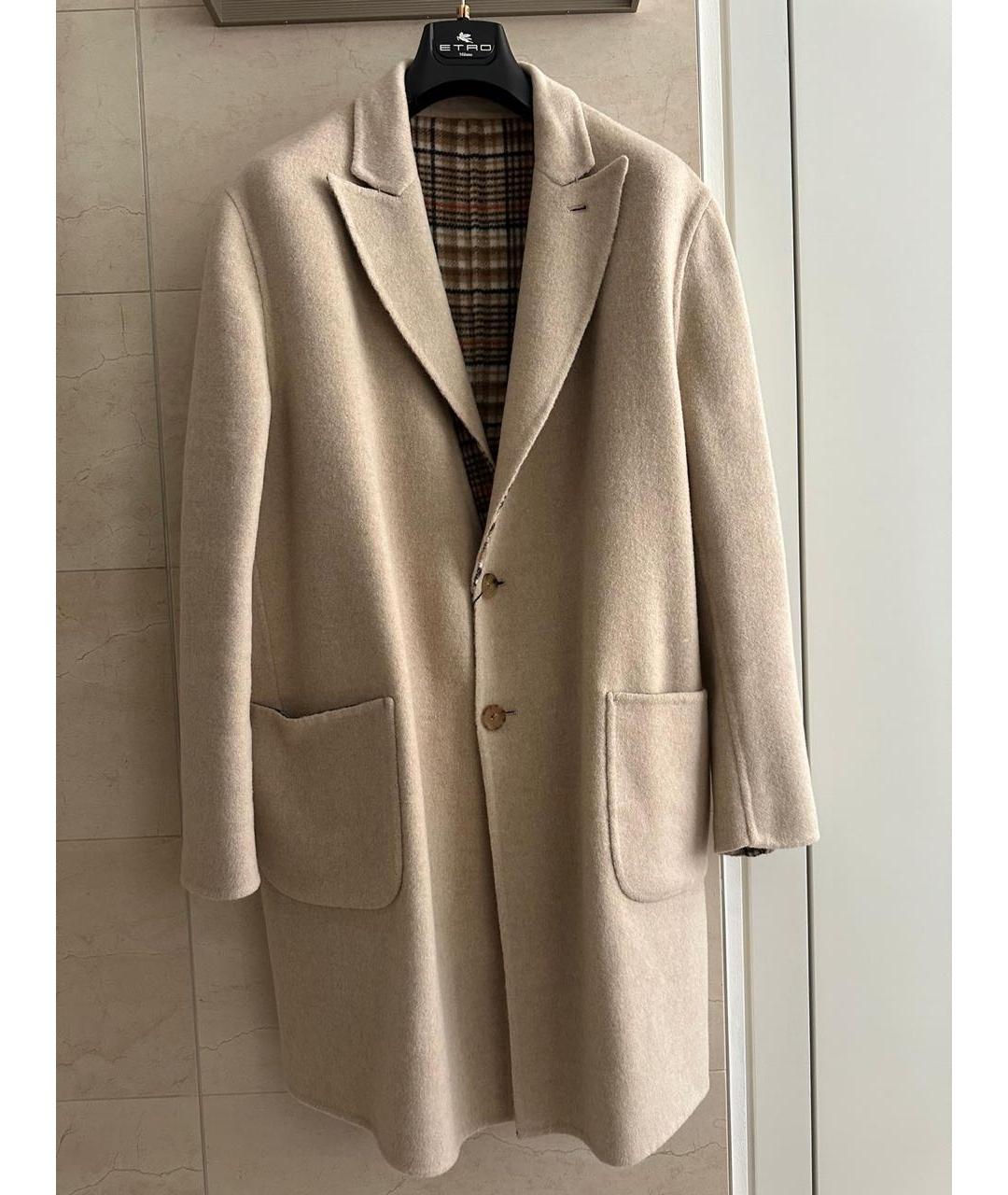 ETRO Бежевое шерстяное пальто, фото 2