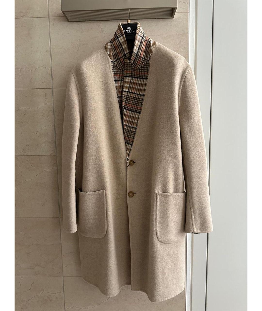 ETRO Бежевое шерстяное пальто, фото 3
